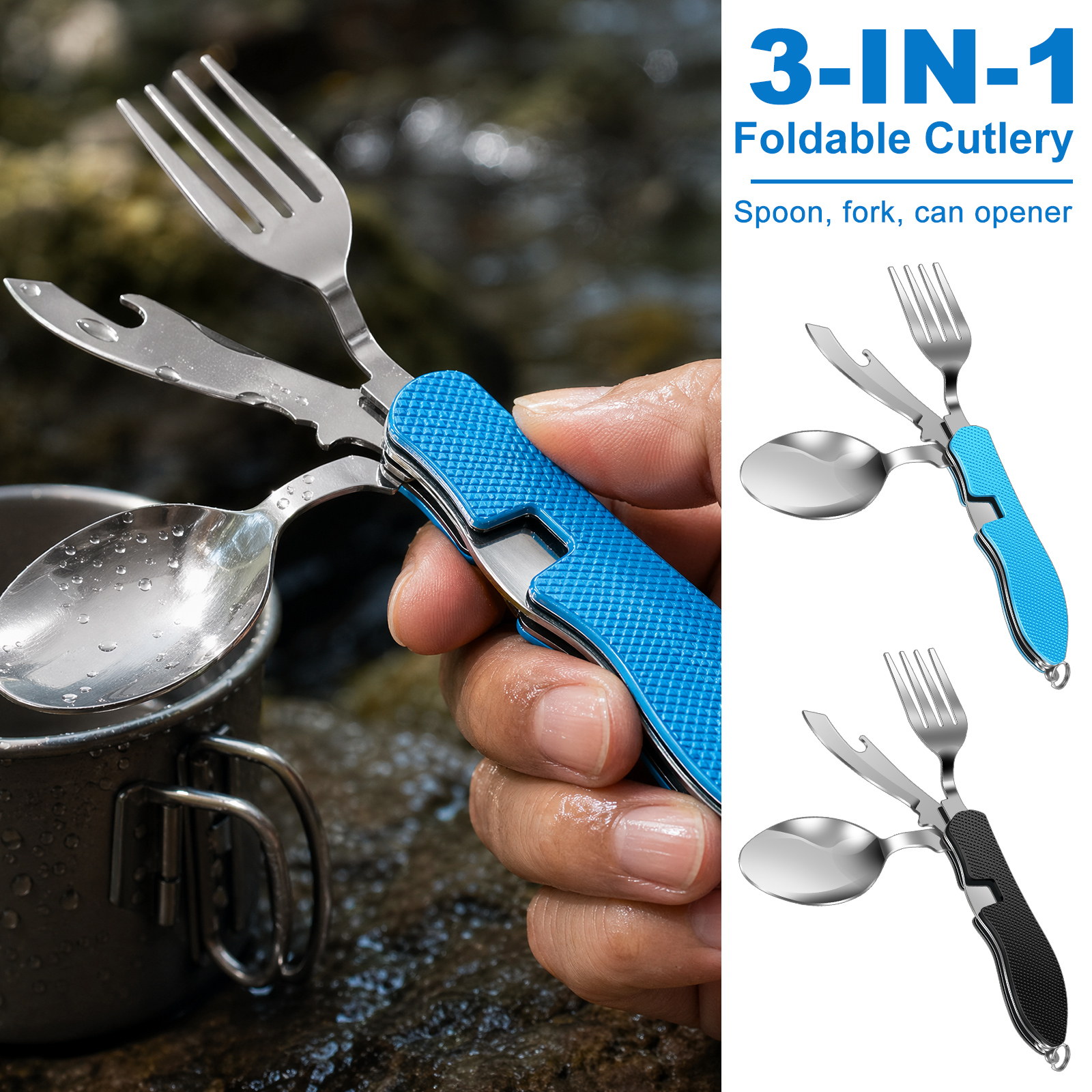 Outdoor Camping World - Multifunction 3 in 1 Camping Utensils