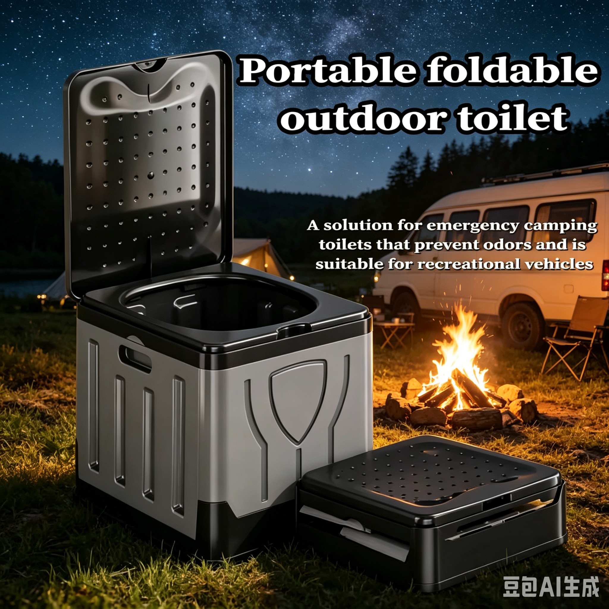 Outdoor Camping Bin - Portable Outdoor Toilets Double as Emergency