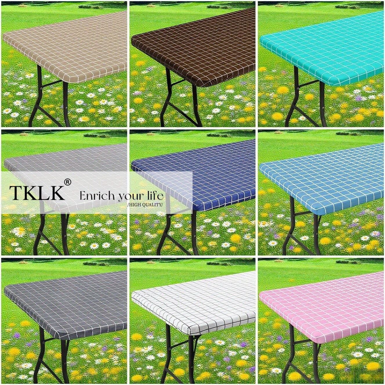 Outdoor Camping Table - Rectangle Table Cloth, Elastic Polyster Table
