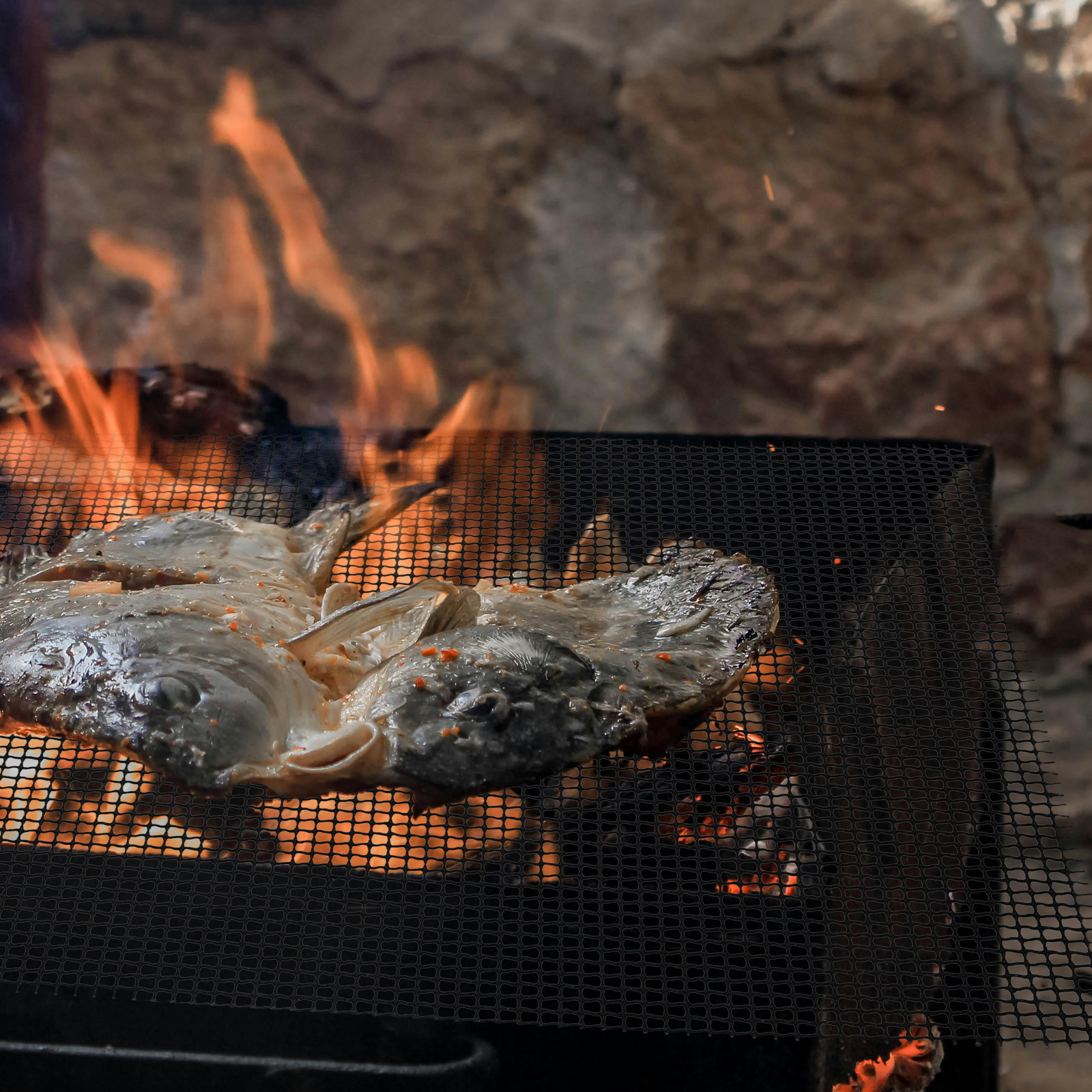 Outdoor Gas Stove - 5Pcs Grill Mesh Mat Set Bbq