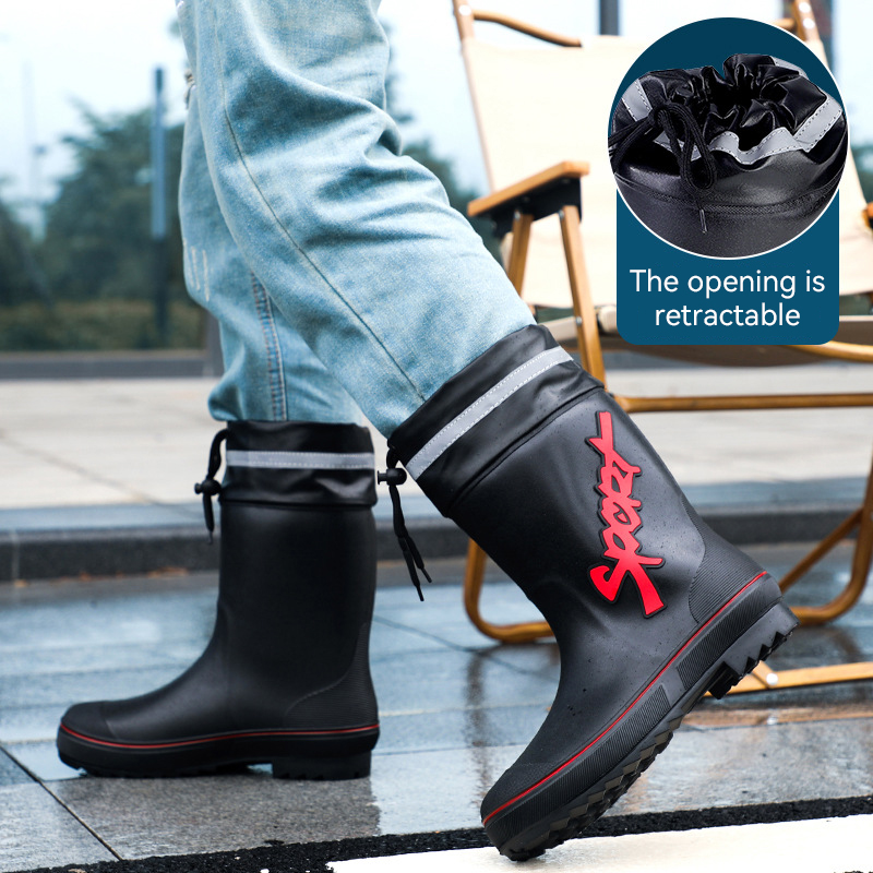 Outdoor Camping In Winter - Men's Rain Boots Camping Fishing Construction