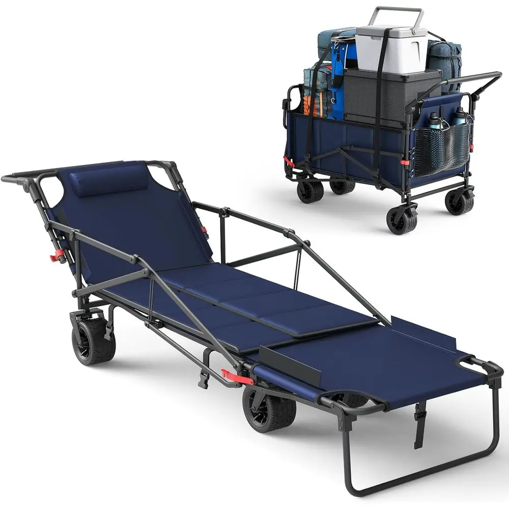 Outdoor Camping Trolley - Dual-Purpose Folding Utility Wagon with Convertible