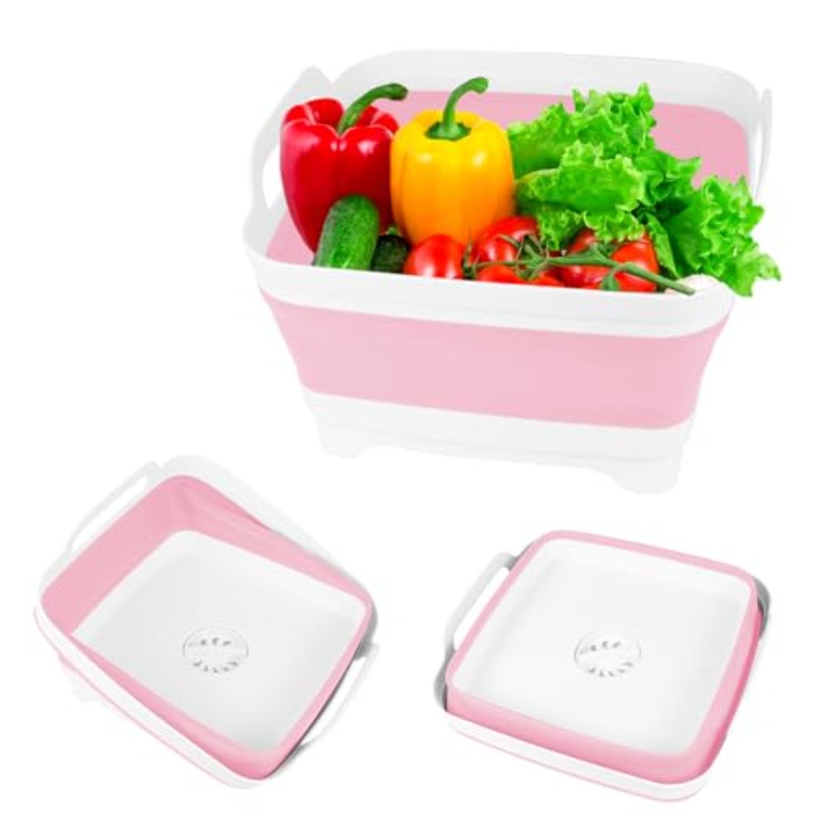 Outdoor Camping Sink - Collapsible Dish Basin with Drain Plug,