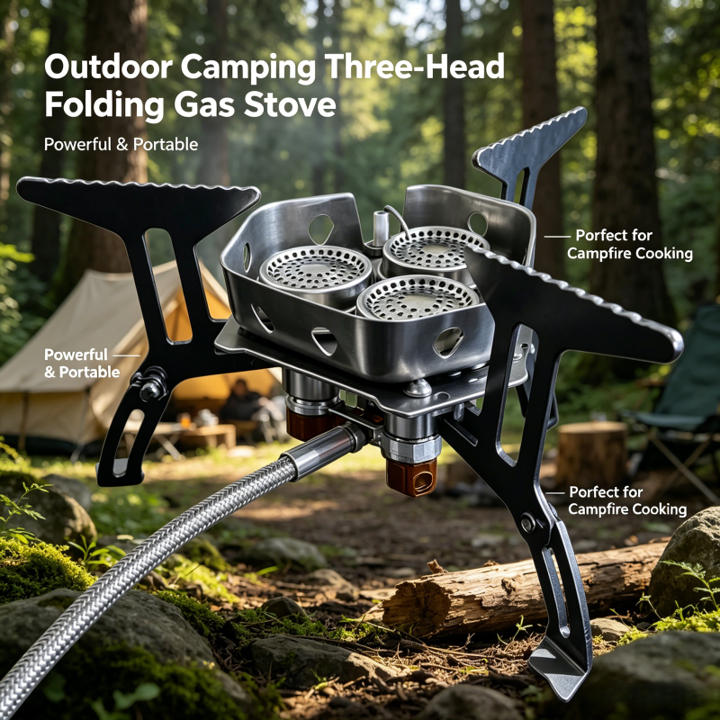 Portable 3-burner gas stove, f - Outdoor Gas Camping Oven avis et prix