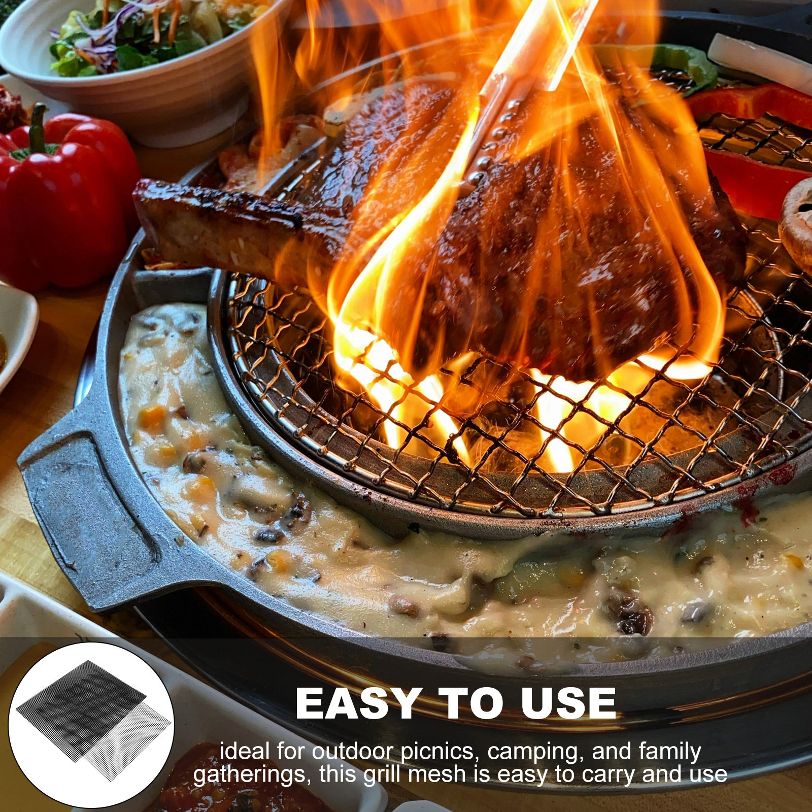 5Pcs Grill Mesh Mat Set Bbq No - Outdoor Gas Stove avis et prix