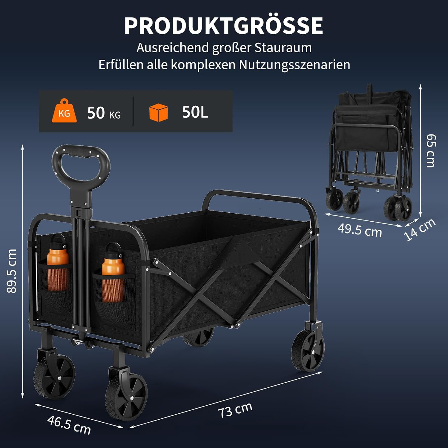 Large Foldable Garden Wagon Ca - Outdoor Camping Trolley avis et prix