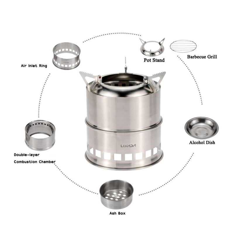 Lixada Stainless Steel Wood St - Outdoor Camping Sink avis et prix