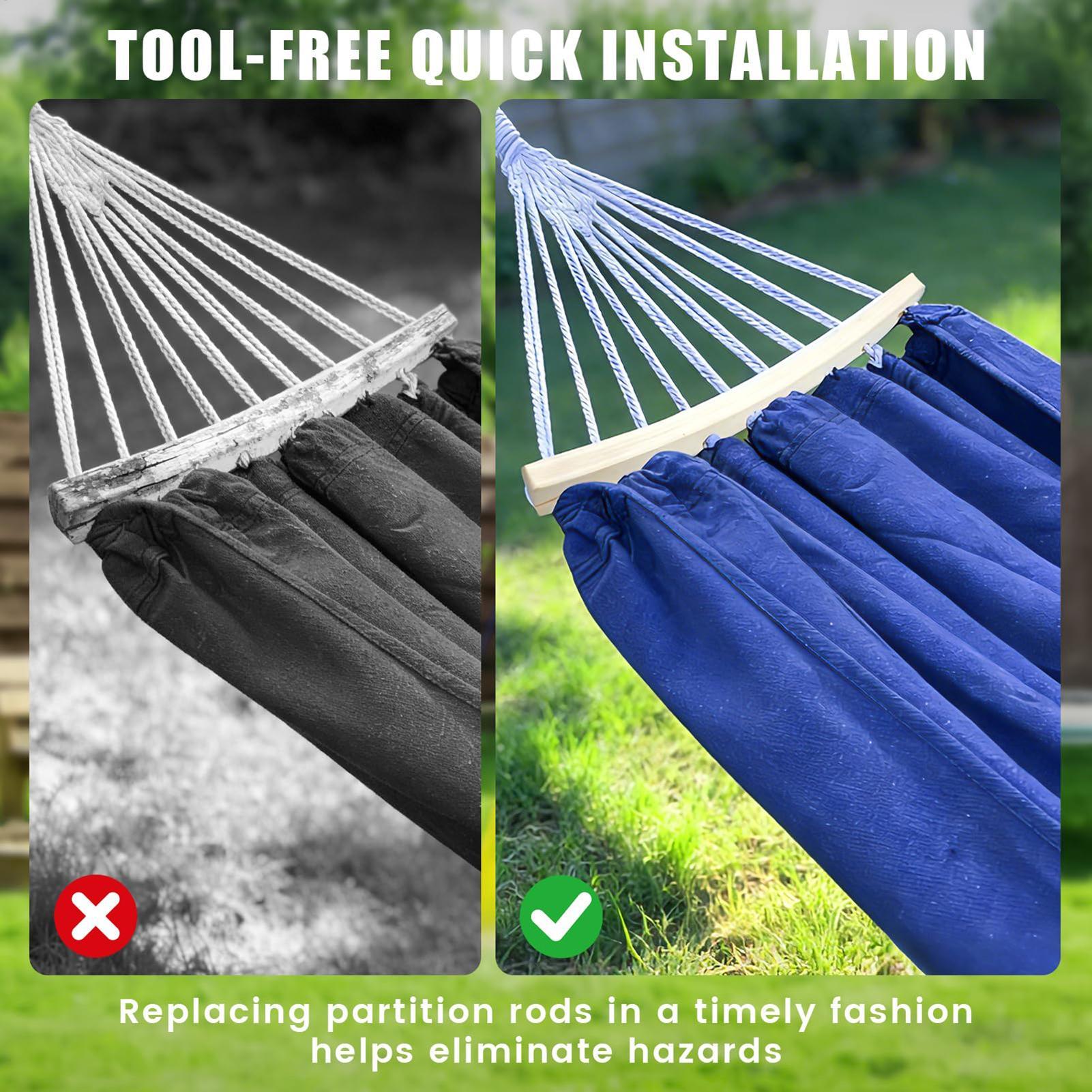 2 Pieces 10-Hole Wooden Hammoc - Camping Hammock avis et prix