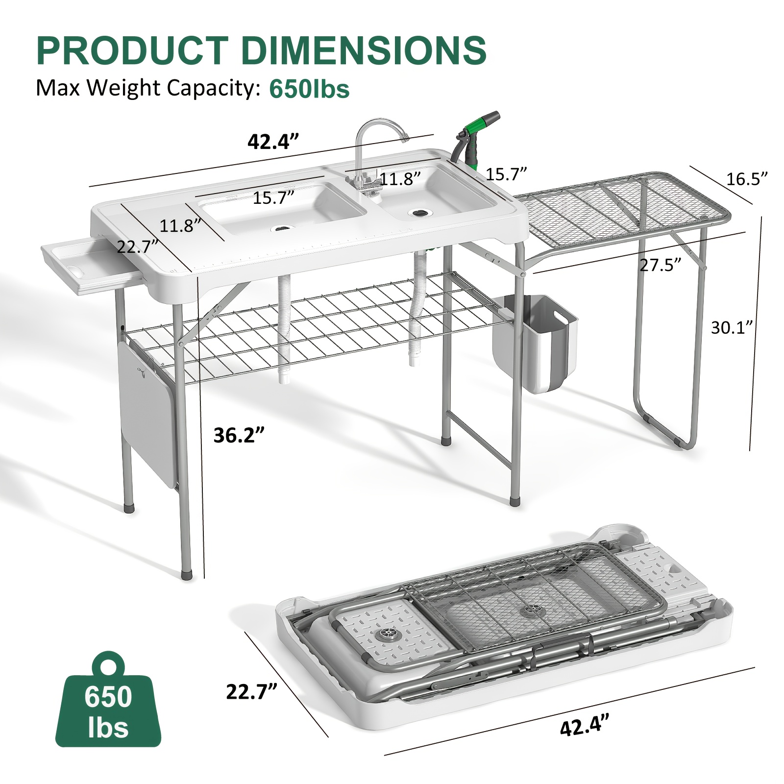 Protable Sink & Fish Cleaning  - Outdoor Camping Sink avis et prix