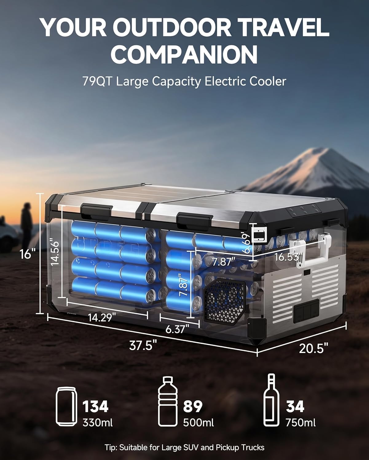 79 Quart Dual Zone Portable Ca - Outdoor Camping Zone avis et prix