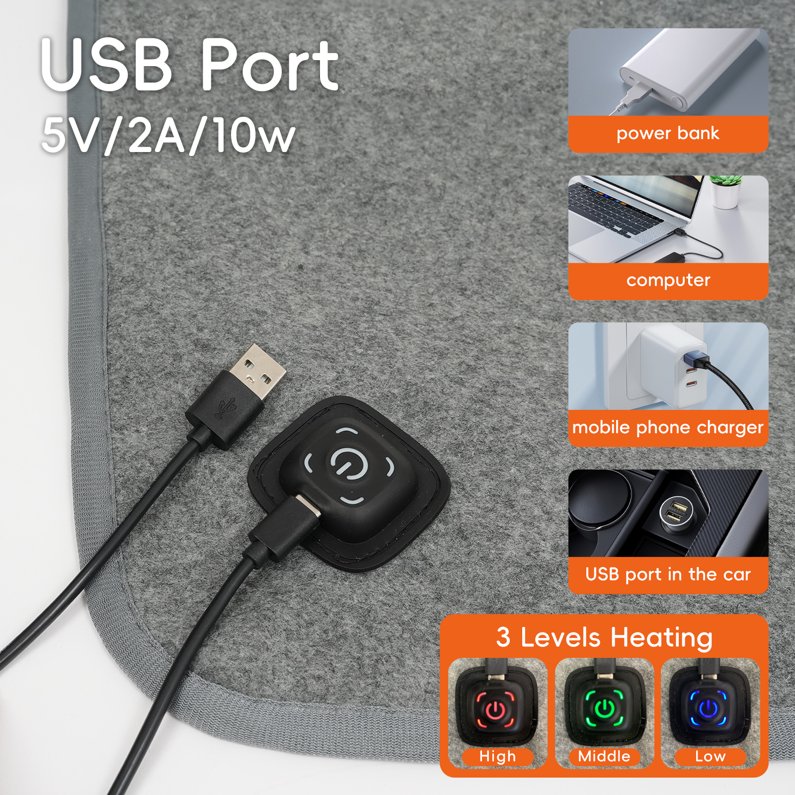 1PC USB MiElectric Heating Pad - Outdoor Camping Zone avis et prix