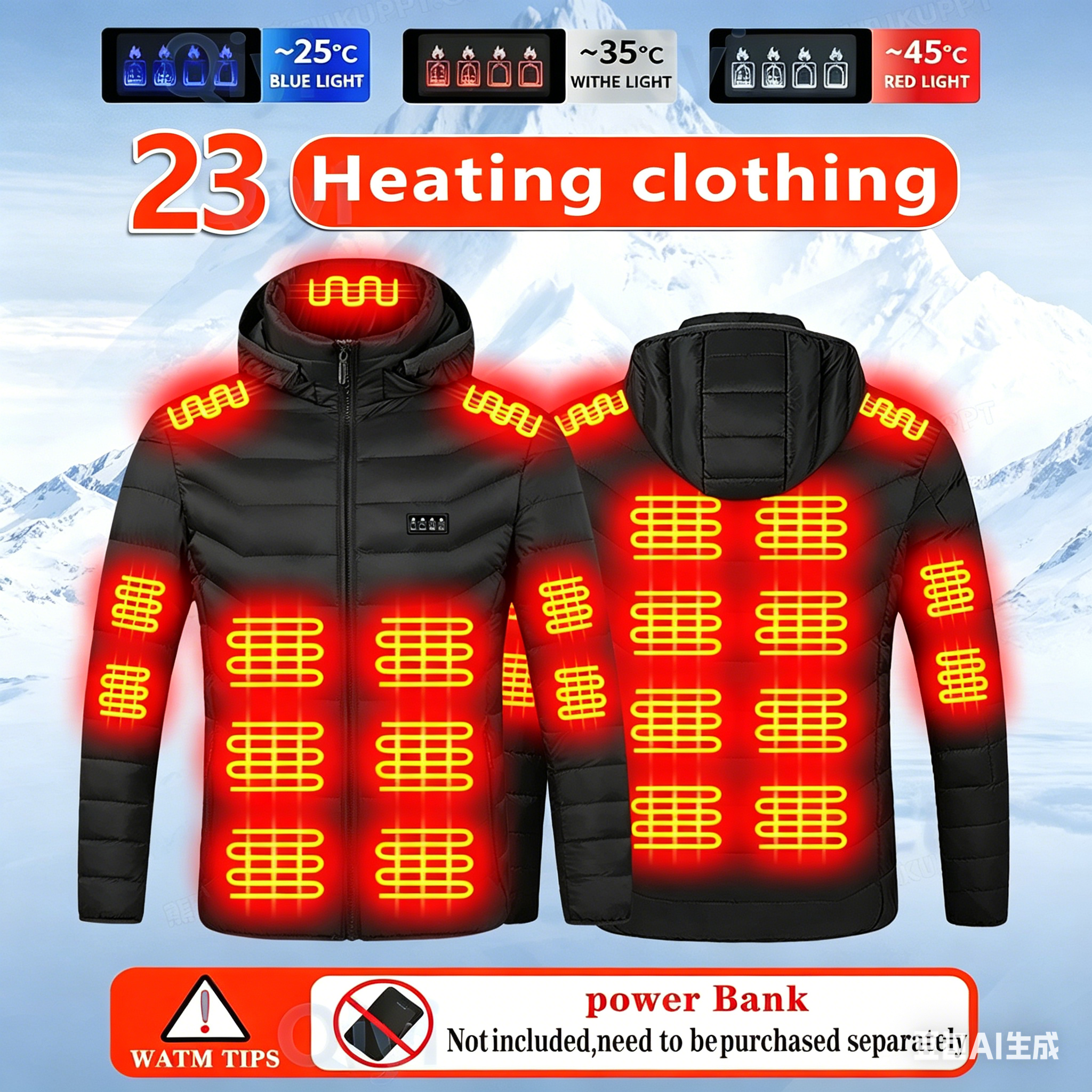 23 Areas Heating Jacket, Polye - Outdoor Camping Zone avis et prix