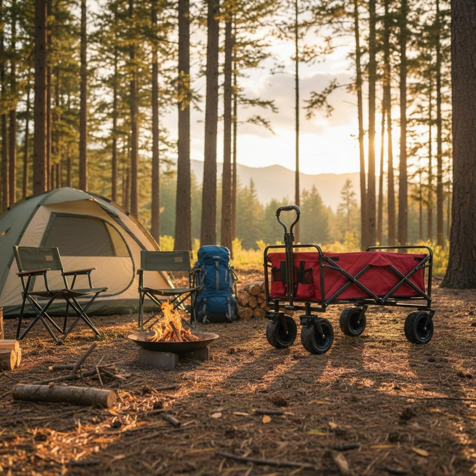 Folding Wagon Foldable Camping - Outdoor Camping Trolley avis et prix