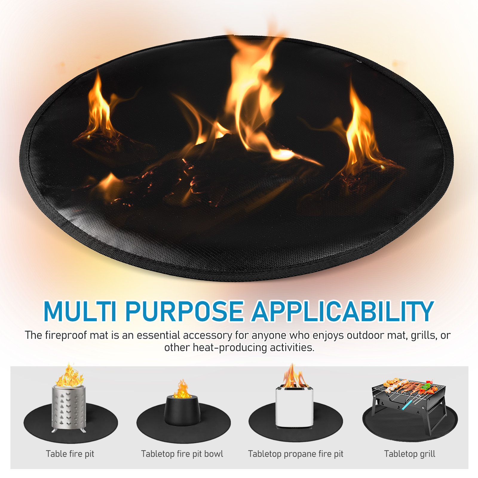 Fire Pit Mat Heat Proof Silico - Outdoor Gas Stove avis et prix