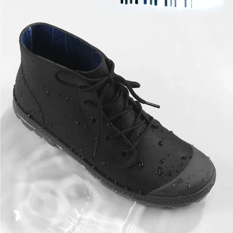 Winter Men Rain Boots Lace-up  - Outdoor Camping In Winter avis et prix